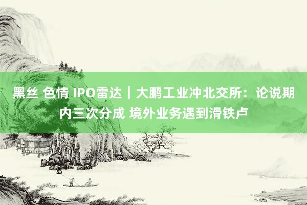 黑丝 色情 IPO雷达｜大鹏工业冲北交所：论说期内三次分成 境外业务遇到滑铁卢