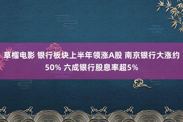 草榴电影 银行板块上半年领涨A股 南京银行大涨约50% 六成银行股息率超5%
