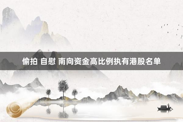 偷拍 自慰 南向资金高比例执有港股名单