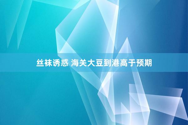 丝袜诱惑 海关大豆到港高于预期