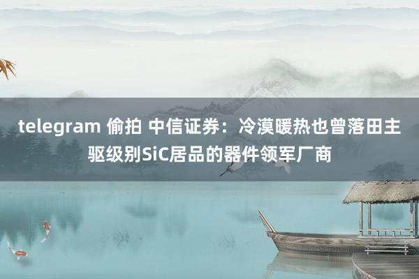 telegram 偷拍 中信证券：冷漠暖热也曾落田主驱级别SiC居品的器件领军厂商